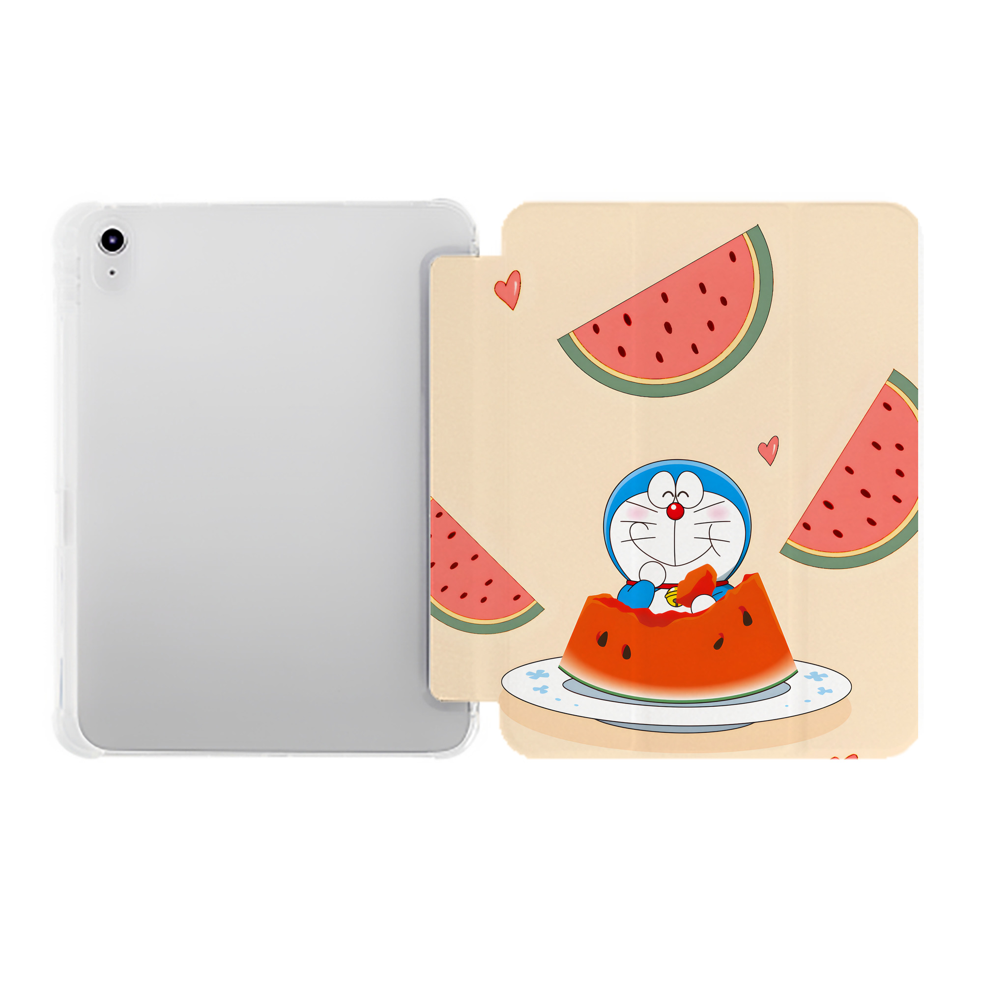 （画像用） ドラえもん Doraemon IPad ケース ペン収納付き 三つ折りスタンド PUレザー×シリコン 対応機種9.5/10.5/10.9インチ